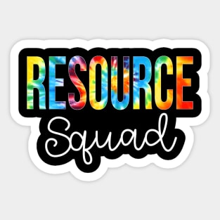 Resource Squad Tie Dye Appreciation Day Hello Back To School Sticker